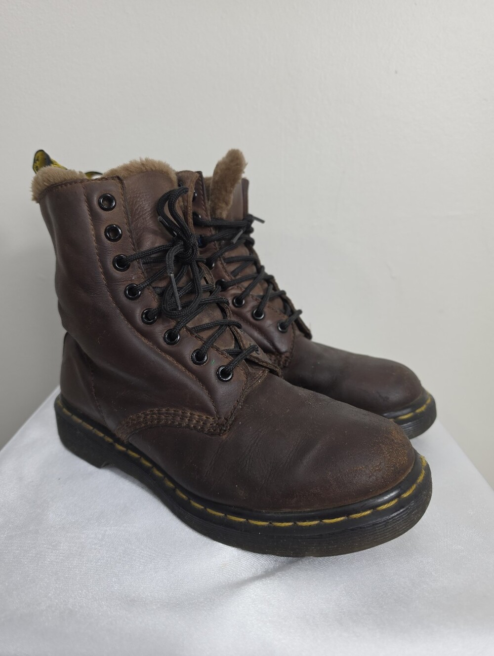 Dr. Martens 1460 Serena Women's Combat Fur Lined Boots Shoes